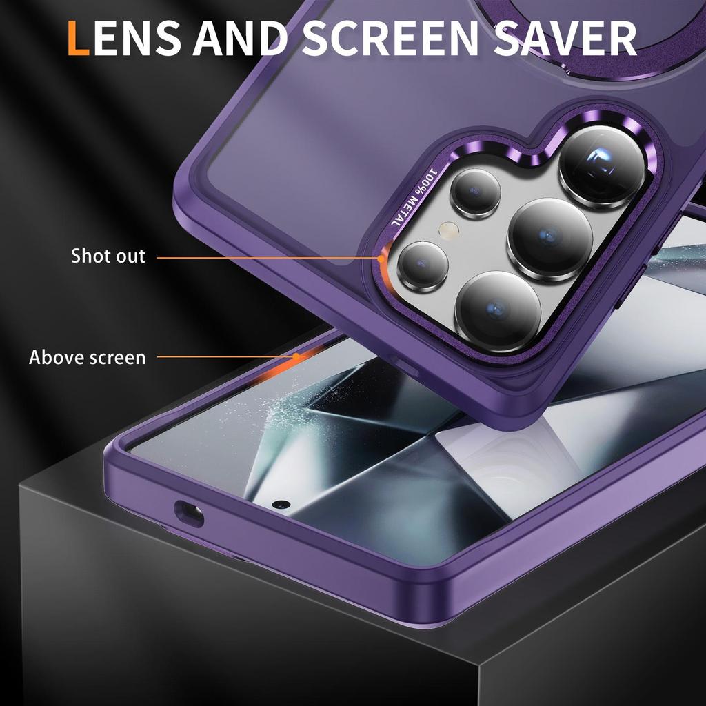 Magnetic 360° Rotating Finger Ring for Samsung S23/S24/S25 Ultra, Skin-Feel Design