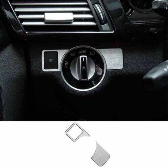 Silver Aluminum Cover Trim Inner Headlight Switch Control For Benz ML 2012-2015