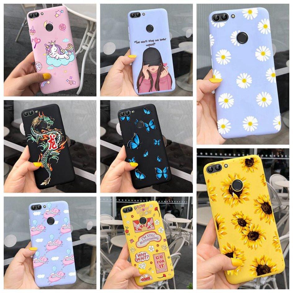 For Huawei P Smart Case For Huawei P Smart 2018 Daisy Flower Phone Case FIG-LX1 Soft Tpu Silicone Back Cover On PSmart 5.65" Bag