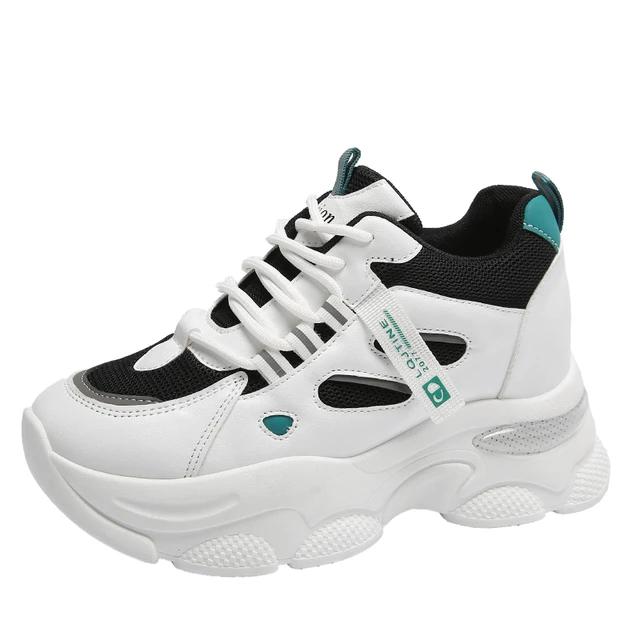 Fashion Inner Increase Small White Shoes Women 2024 Summer New Leather Fashion Sneakers Small Thick Soled Board Shoes