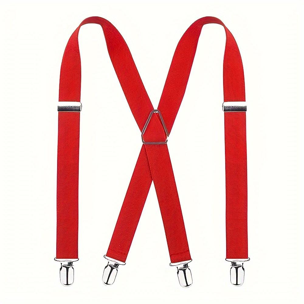Heavy Duty Y-Back Suspenders Adjustable Elastic Straps Strong Clips Hiking Back Braces Men Women Outdoor Sport Camp Travel Brace
