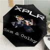Sam and Colby Print Automatic Umbrella, 8 Rib Iron Frame, Plastic Handle, Suitable for Outdoor Travel &Daily , Ideal Gift