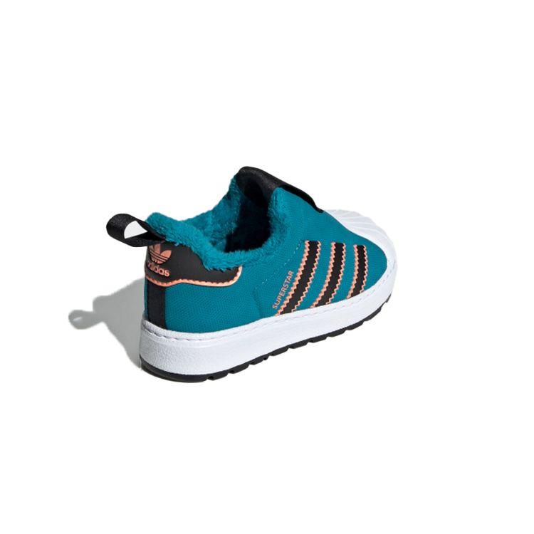 Adidas Originals Superstar Canvas Comfortable Low-Top Walker Shoes Baby Shoes Blue Black White EE6418