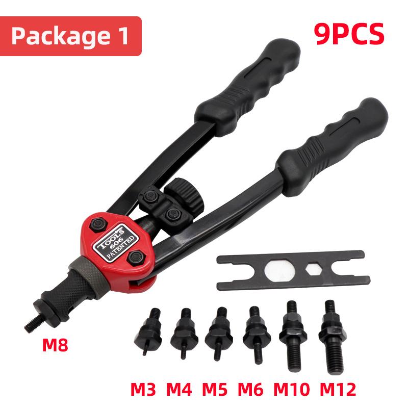 

HIFESON Ручной резьбовой заклепочник 70/95/300 шт. гаек Вставка Ручной заклепочник Инструмент Rivnut для гаек M3 M4 M5 M6 M8 M10 M12