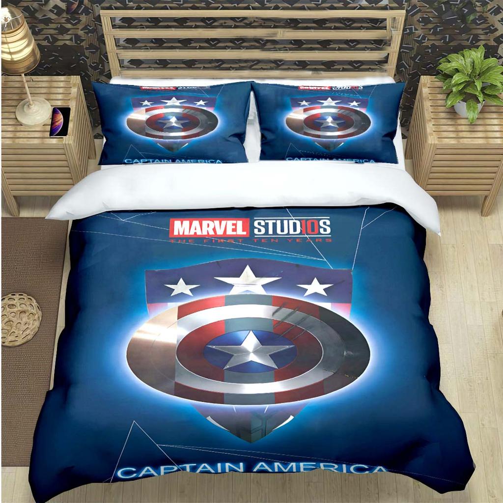 Fashion Superhero A-Avengers Print Bedding Set Duvet Cover Comforter Bed  Youth Kids Girl Boys Luxury Birthday Gift
