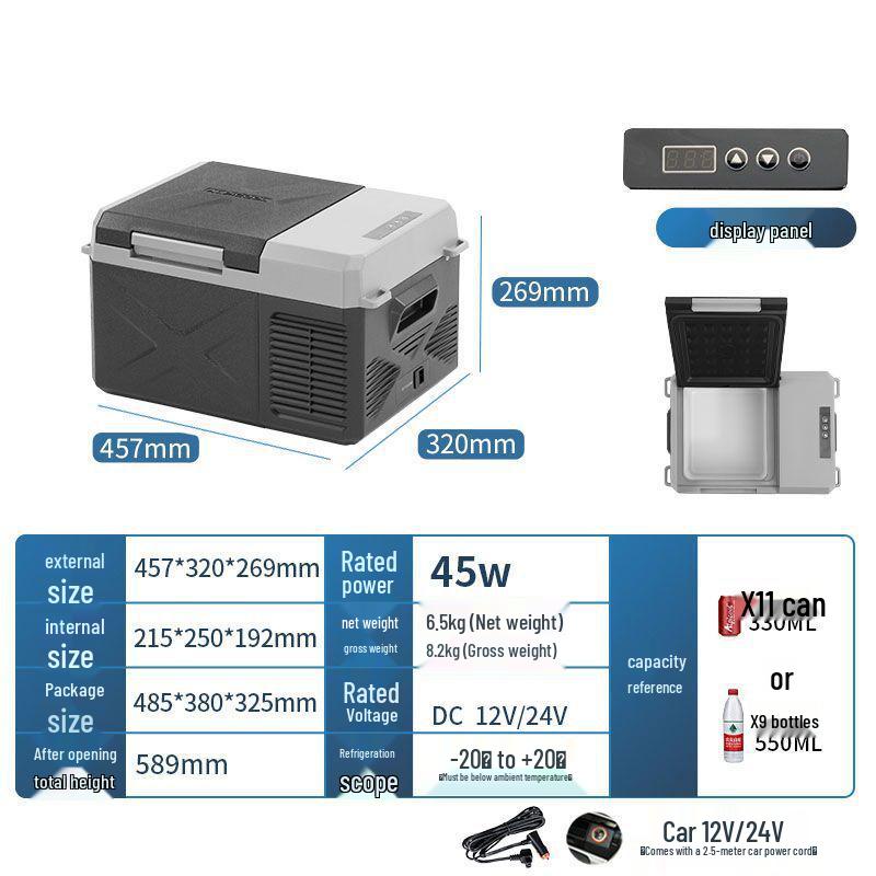 Ice Tiger Portable Car & Home Dual-Use Refrigerator Freezer, 12V/24V, Suitable for Cars and Vans