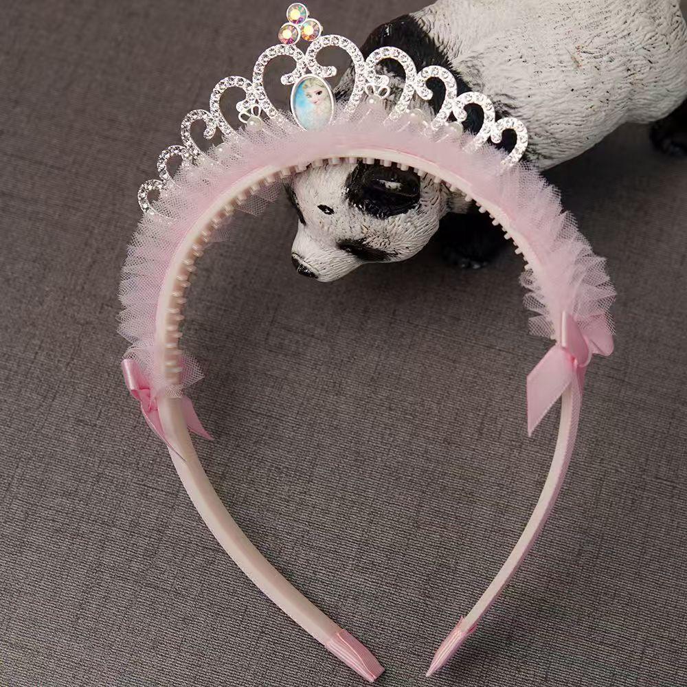 Crown Hair Accessories for Little Girls Sweet Fresh Sweet Mesh Bow Hair Clamp and Children's Hair Band Girl's Crown Headband