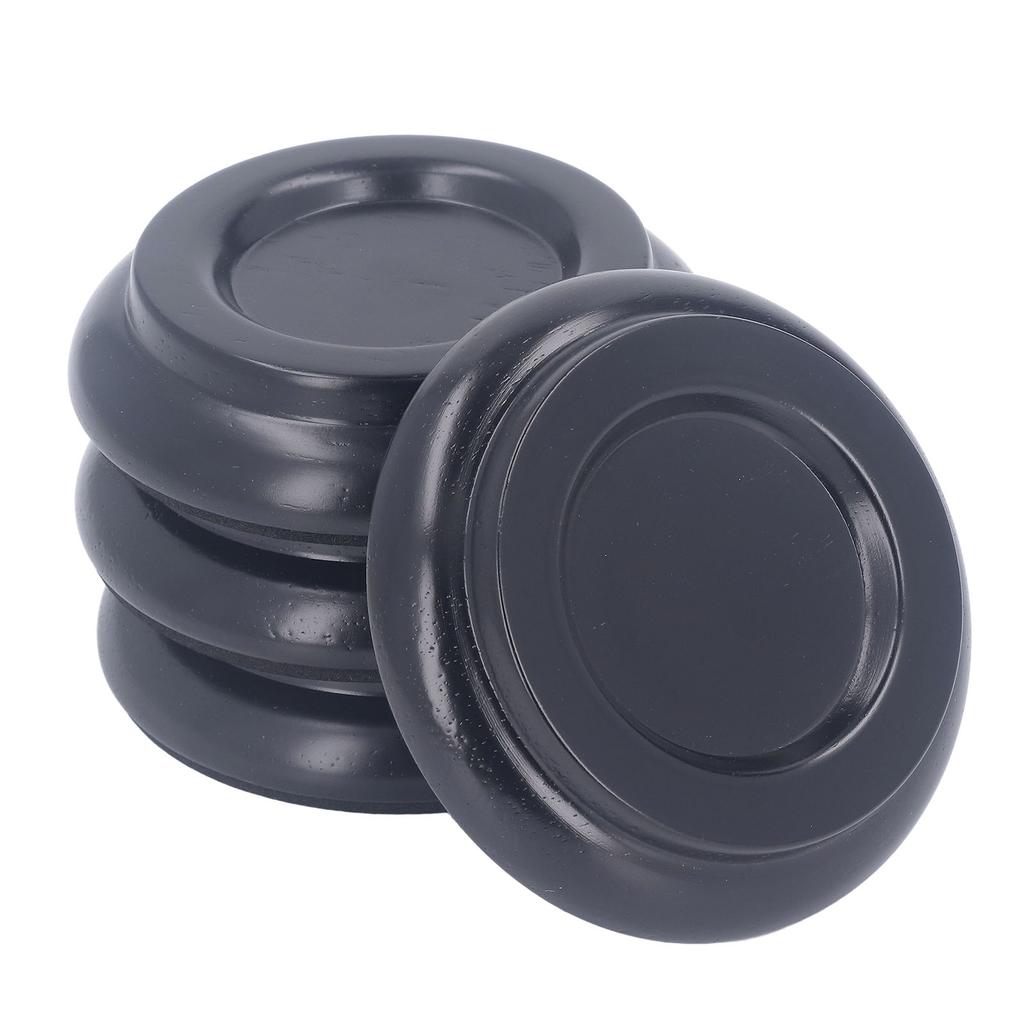 4PCS Piano Floor Protector Anti Vibration Small Size Non Slip Piano Caster Cups Floor Protector Black