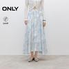 2025 Summer Romantic Printed High-Waist A-Line Midi Skirt