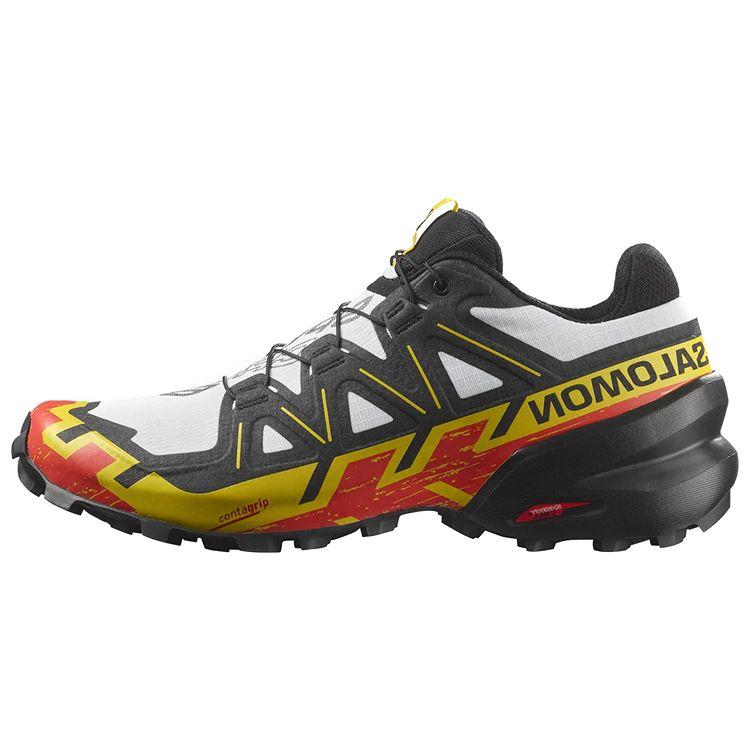 SALOMON Speedcross 6 Comfortable Non-Slip Durable Supportive Low-Top Hiking Shoes Men Hiking Shoes Black White Yellow 417378