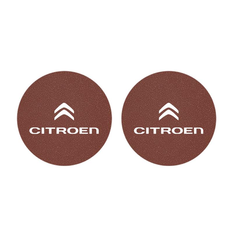 2PCS Citroen Emblem Badge Car Anti Slip Mat Coaster Water Cup Slot For Citroen C8 DS3 C6 C3 Vts C4 Saxo C4L C5 C2 C1 Xsara C3-XR