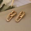 Double Loop Design Drop Earrings Gold Color Jewelry Luxury Round Hoop Earrings  Women