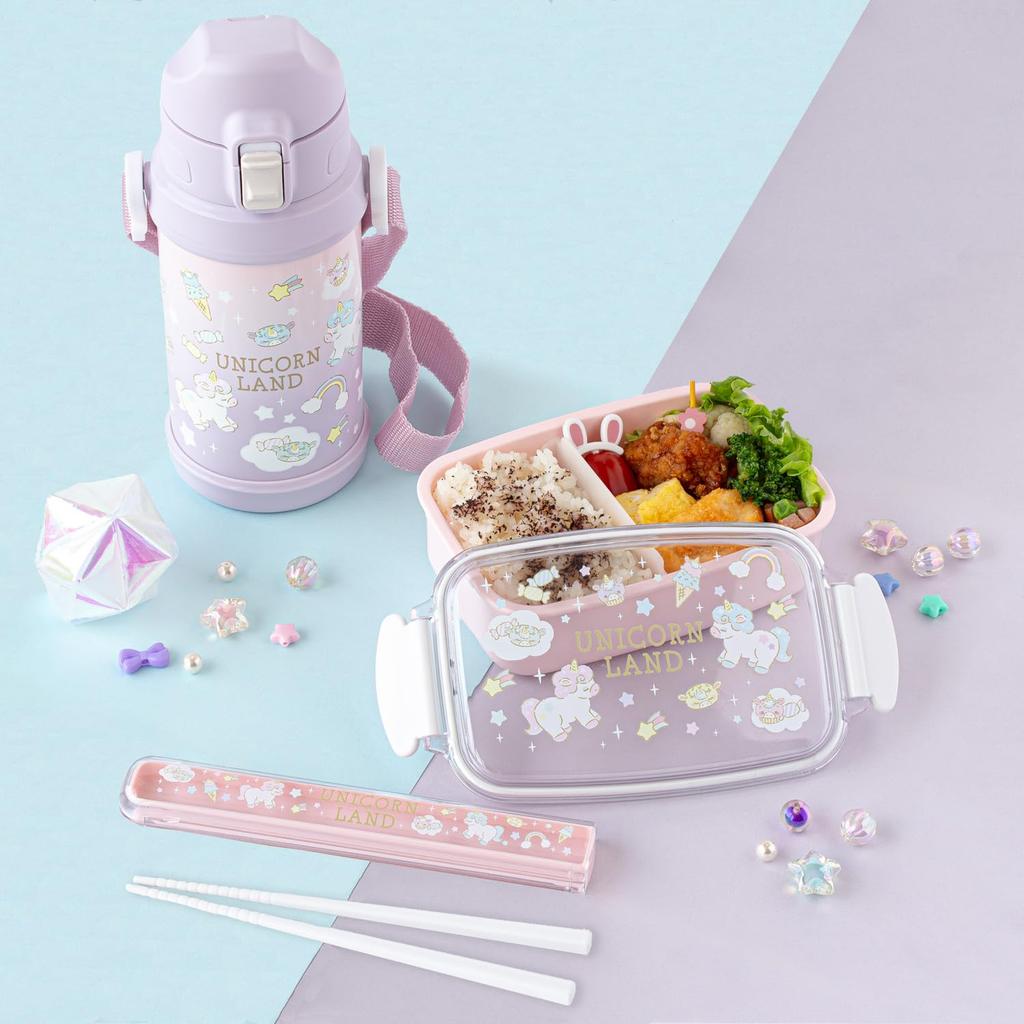 OSK Antibacterial Bento with Unicorn Made in Japan PL-1R Box, 500ml, Dividers, Design,