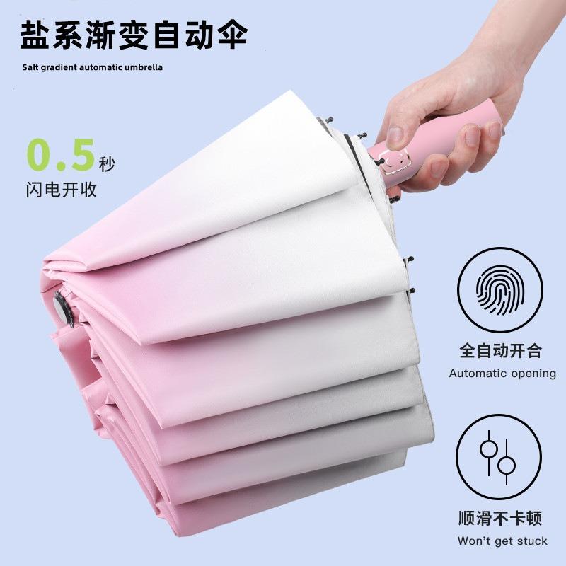 Parasol lady advanced sense gradual change automatic three-fold umbrella wind sun umbrella sun protection UV protection