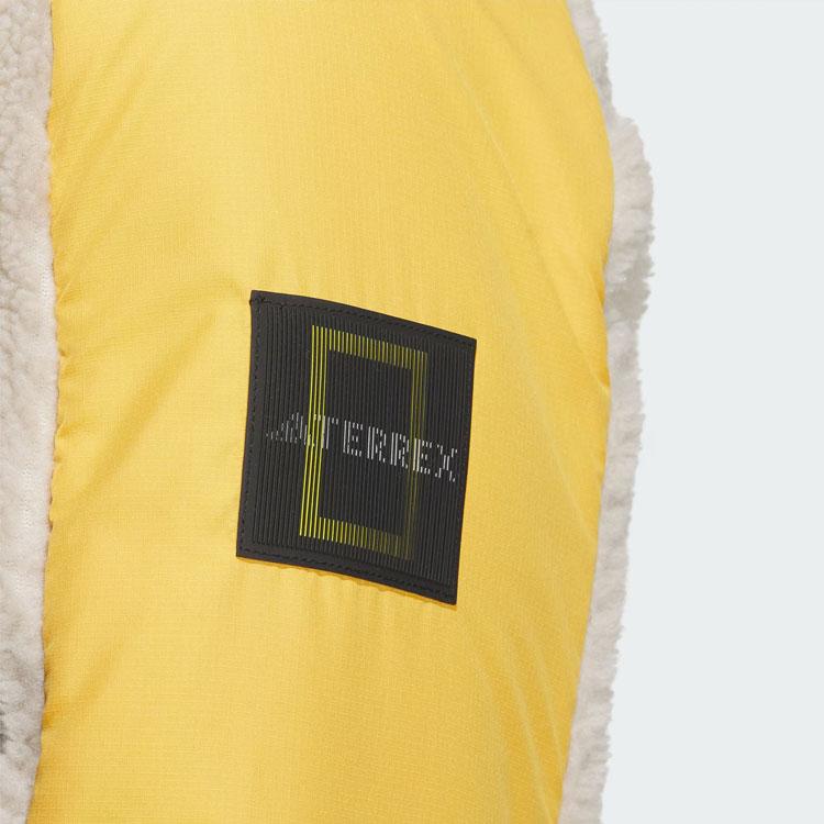 Adidas X National Geographic Colorblock Fleece-Lined Thick Outdoor Sports Jacket Men Jackets Off-White IL8985