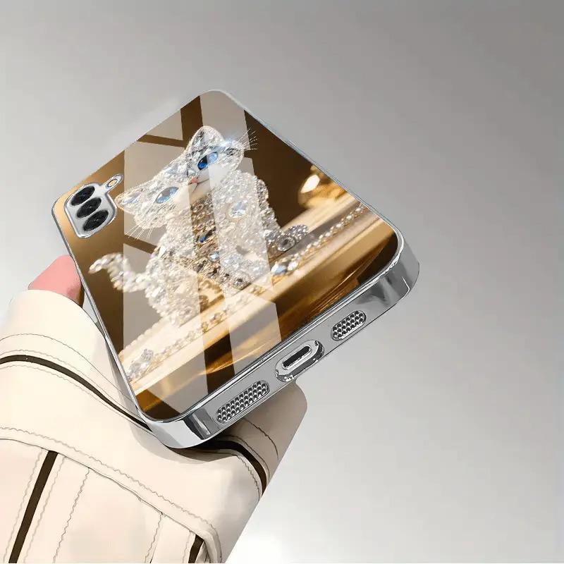 Funda de teléfono nueva dorada galvanizada para Samsung Galaxy S26 Ultra S25 Plus S24 S23 S22 fe cristal templado Patrones de textura artística