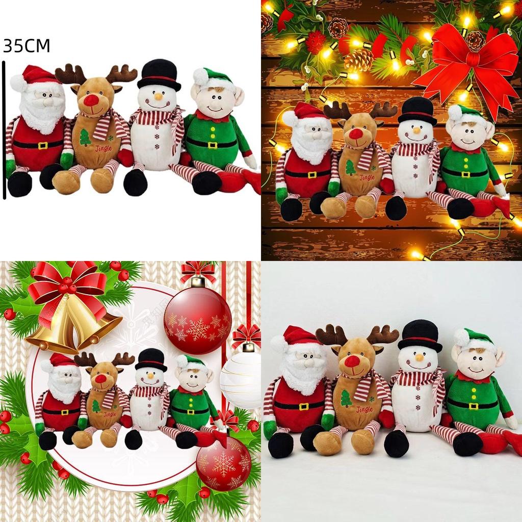 Festive Plush Santa Snowman Elk Doll Decorative Toy For Christmas