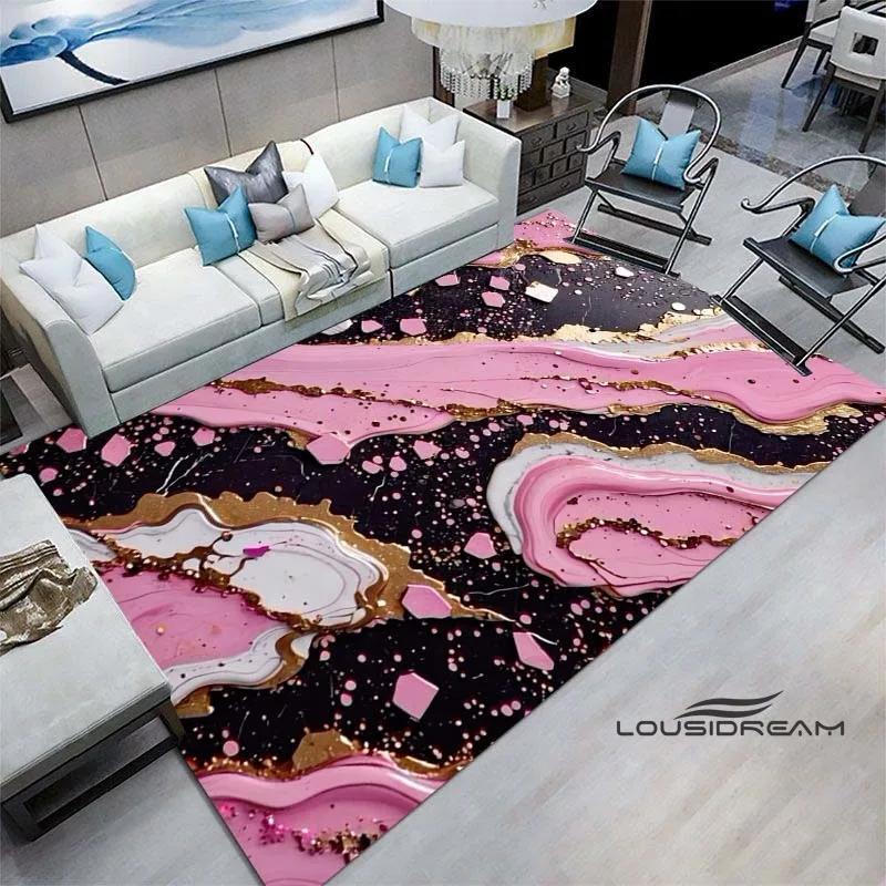 Luxury Fantasy Marble Carpet, Bedroom Carpet, Living Room, Sofa Decoration, Large Green and Gold Game Decoration