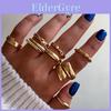 Female Geometric Style Metal Rings With Electroplated Surface For Casual Daily Use