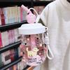 High-capacity Water Bottle Heat-resistant Straw Bottle Cute Drinking Cup Fruit Juice