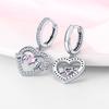 925 Sterling Silver Sweet Lovely Love Heart Series Jewelry Fashion Zircon Circle Hoop Earrings for Women Jewelry Gift Accessory