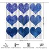 Blue Watercolor Heart Shower Curtain 3D Printed Polyester Fabric For Bathroom Decor Modern Home Decoration Waterproof Bath Mat C