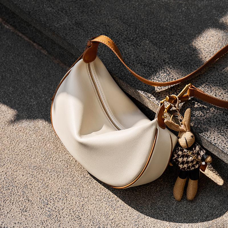 

Qiao Lady Bag Women s 2025 New Dumpling Bag Crossbody Bag Autumn Winter Versatile Shoulder Underarm Bag Genuine Leather Women s Bag Upper Width:28CM/Lower Wi