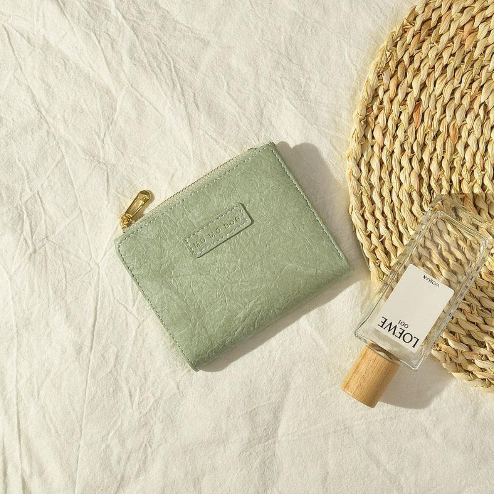 Women Mini Retro PU Leather Short Wallet Retro Fashion Coin Money Bag Ins Large Capacity Coin Purse