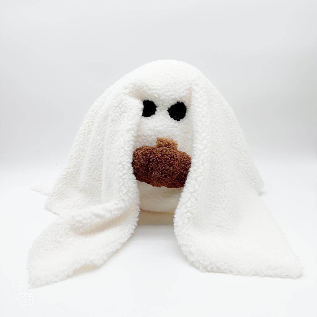 Kawaii Fat Small White/Black/Pumpkin Ghost Pillow Cushion Plush Toy Soft Doll Sweet Cute Christmas Gift