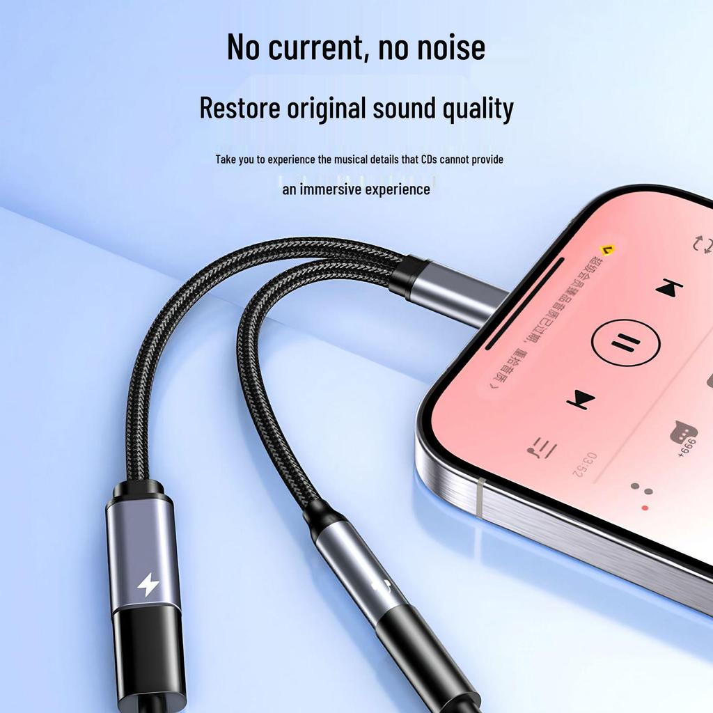 2-in-1 Type-C Charging & Calling Adapter: Multifunctional Sound Card & Audio Cable for Live Streaming