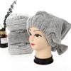 Dry Bamboo Charcoal Fiber Absorbent Anti-bacterial Hair Drying Cap Turban Wrap Bath Hat Towel Cap