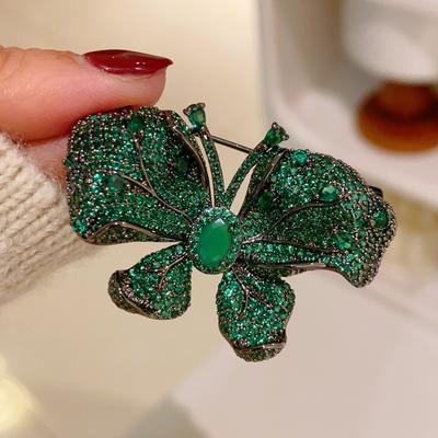 Elegantní Dámská Dívčí Módní Vynikající Křišťálová Motýlí Brož Pin Klasická Špičková Dámská Kamínková Vintage Odznaky Šperky