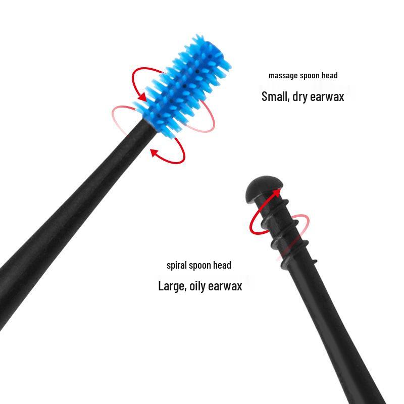 Silicone Double-Ended Spiral Ear Cleaning and Massager Tool