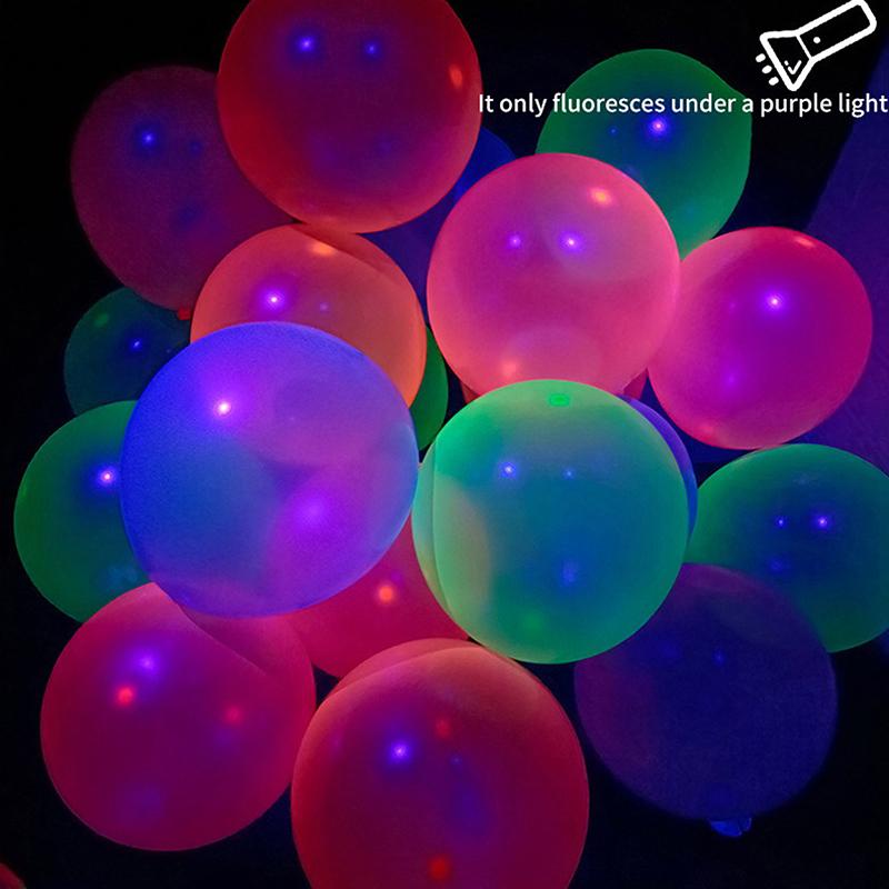 10Pcs Neon Glow Balloons Reusable Glow In The Dark Balloon 10 Inch Happy Birthday Party Wedding Diy Fluorescent Balloon Arch