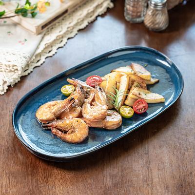 Fish Plate Household High-End Ceramic Plate New Year'S Eve Dinner Plate Plate Oval Plate Restaurant Large Plate