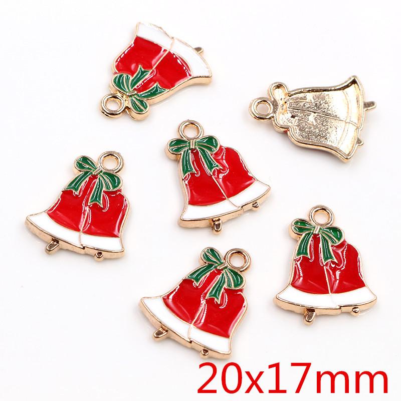 Fashion 10pcs Enamel Christmas Charm Pendant for Necklace Bracelet Earring Findings Alloy DIY Jewelry Making Supplies