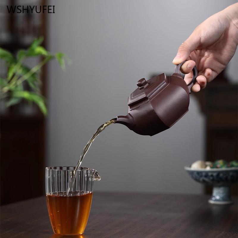 Bule de Argila Roxa Yixing Bule de chá feitos à mão de argila roxa antiga da mina original Jogo de chá Kung Fu