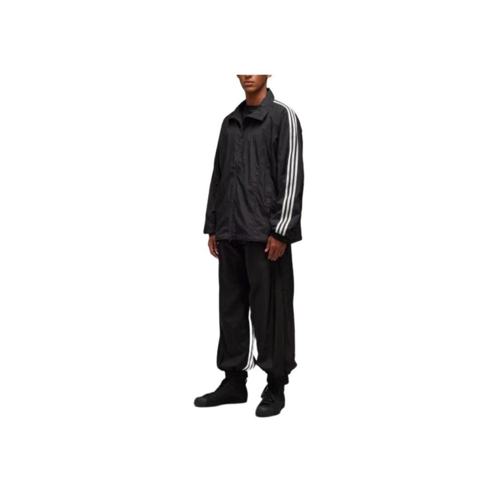 Y-3 Nylon Shell Pants Comfortable Casual Striped Knit Sports Pants Men Pants Black JD5998