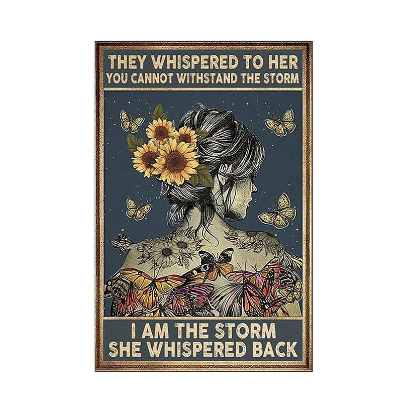 Retro Art Abstract Figure Sunflower Girl Posters Prints Fashion Slogan Canvas Painting Wall Picture for Living Room Home Decor