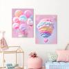 Colored Cotton Candy Rainbow Love Heart Posters Prints Canvas Printing Wall Art Picture for Girl Room Dessert Shop Decor Gifts