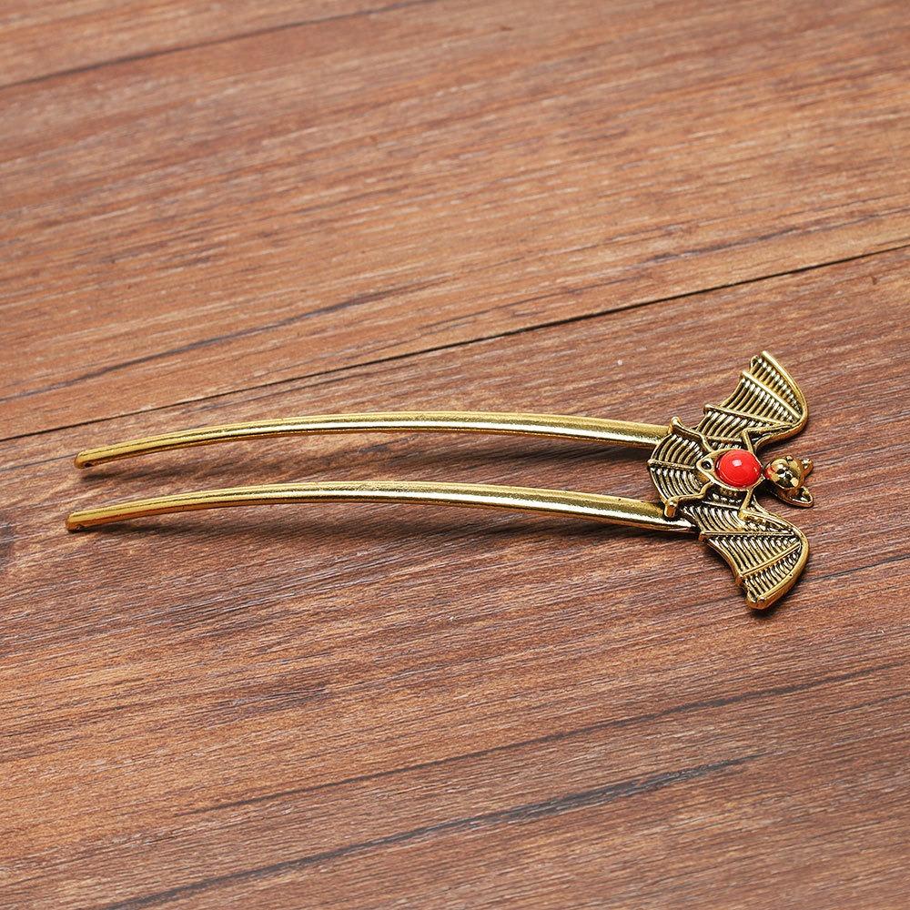 Fashion Halloween Gothic Style Retro Ethnic Style Bat U-Shaped Hairpin for Woman Dark Wind Punk Vampire Bat Hairpin