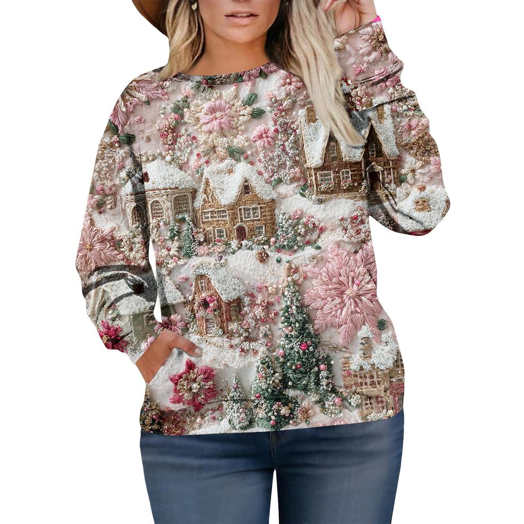 Christmas Sweatshirts For Women Sweater Cute Shirt Fall Pullover Top