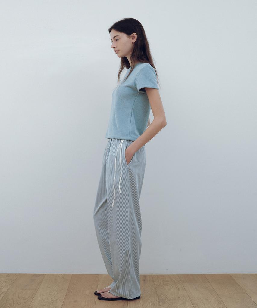 Yulago Stripe Banding Strap Pants