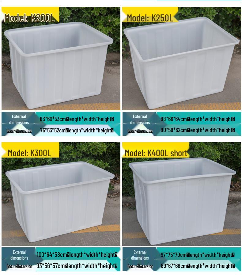 Tanque de Agua de Plástico Grueso Rectangular Grande para Piscicultura, Acuicultura y Almacenamiento