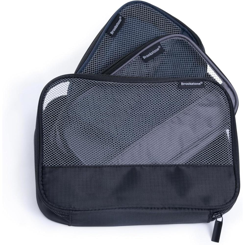 

Набор органайзеров для путешествий из 3 предметов, прочные водостойкие упаковочные кубики с сетчатой верхней панелью, компактный дизайн, багаж United States