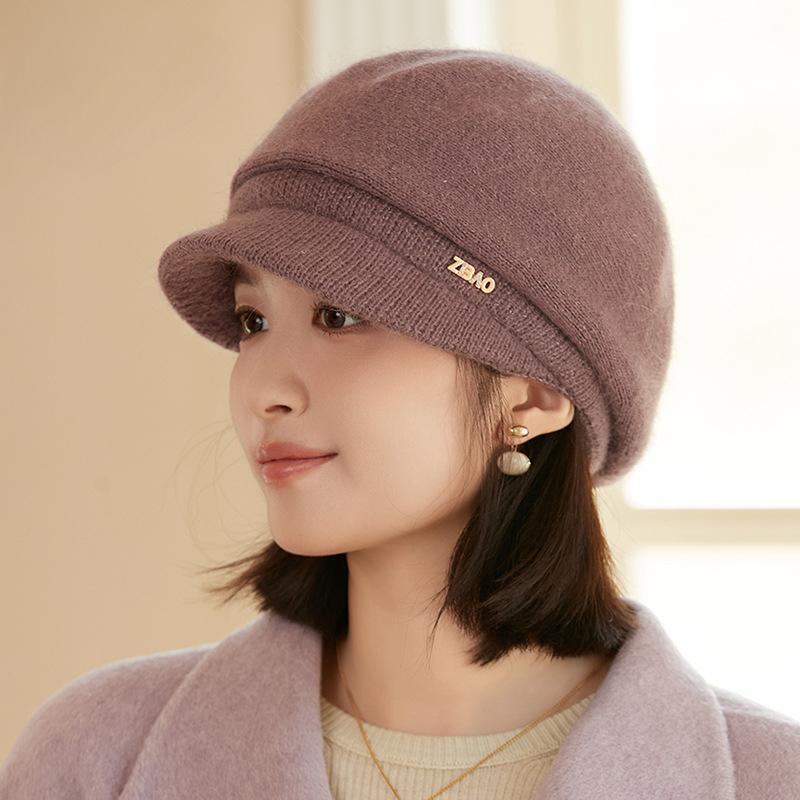 Vinter Dame Lue Varm Beanies Strikkede Luer Dame Kanin Pels Lue Høst Vinter Dame Mote Lue Skullies Beanies