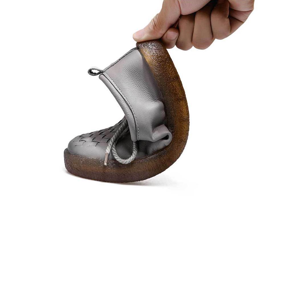 Retro Dámské mokasíny Ploché boty z pravé kůže Nasouvací měkké a pohodlné boty pro volný čas se šněrováním pro dámy