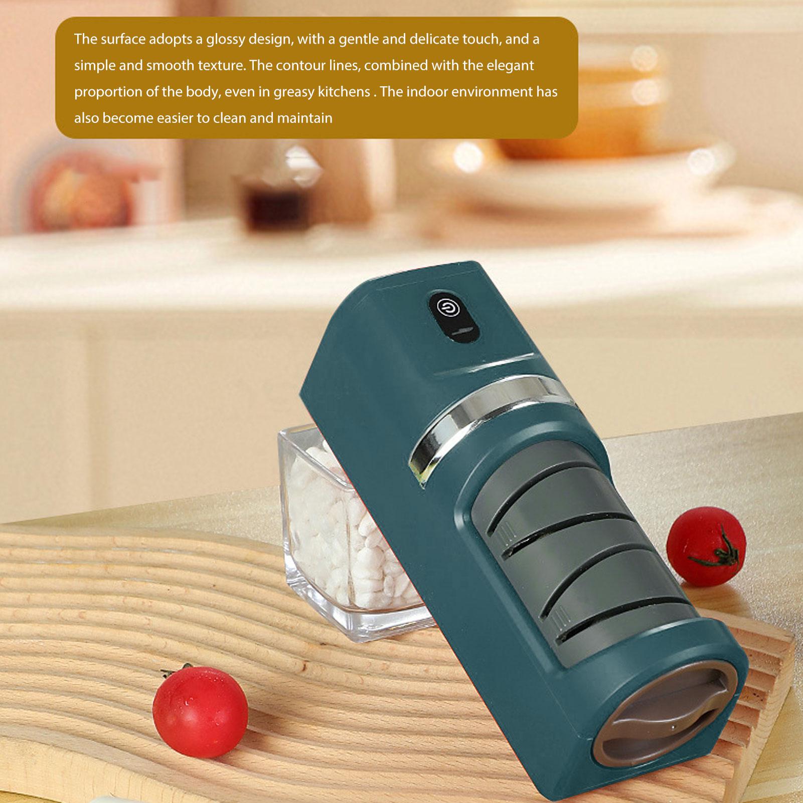 

Электрическая точилка для ножей Портативная USB Перезаряжаемая с Нескользящим Основанием Грубый Мелкий Шлифовальный Круг для Кухни Шеф-повара Дома