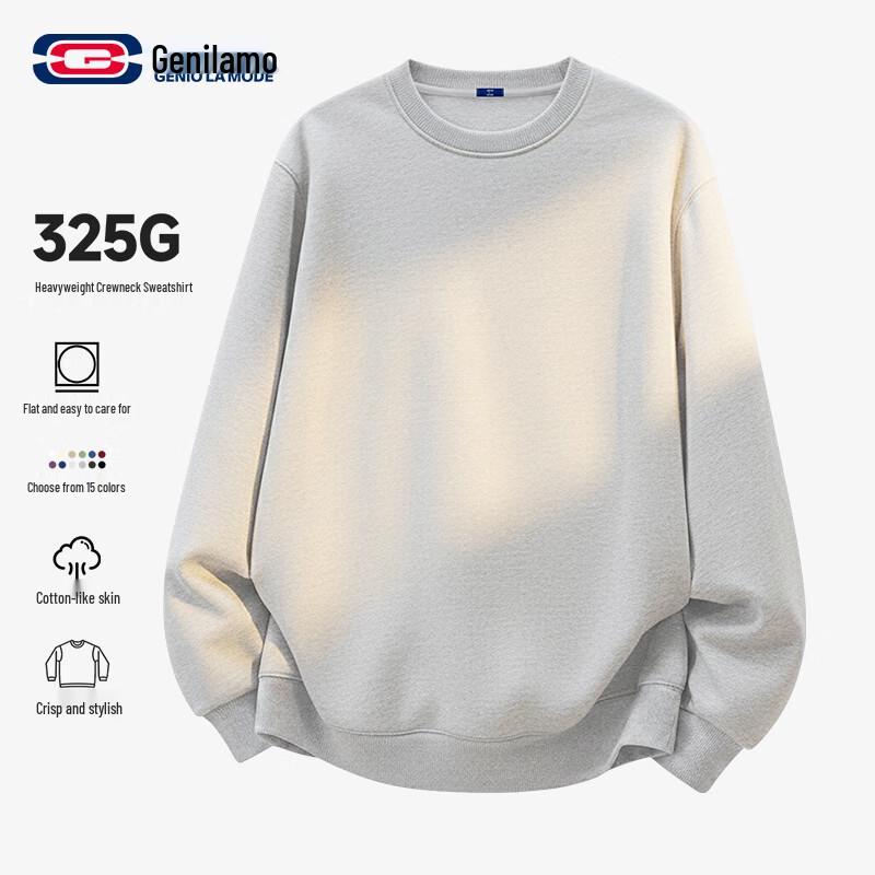 GENIOLAMODE Men's Loose Fit Crew Neck Sweatshirt