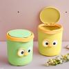 Cartoon Small Desktop Trash Can with Sealable Lid Odor Proof Waste Bin for Kids Room and Office Lovely Home Decoration